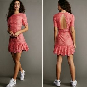 SAYLOR Pink/orange Lace Mini Dress